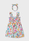 Vestido estampado con diadema niña Ref. 3939-045