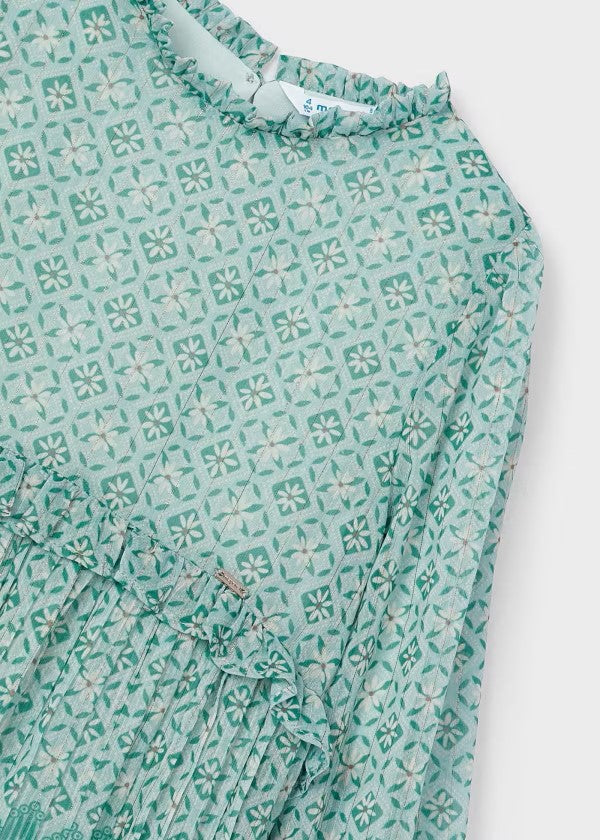 Vestido estampado gasa plisada niña Ref. 4913-091