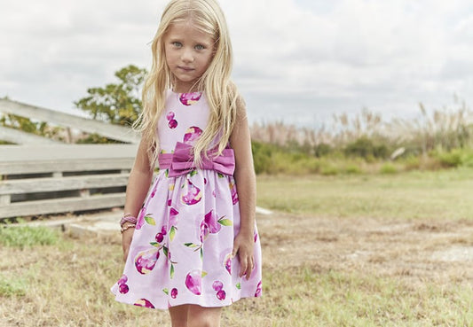 Vestido estampado lazo cintura niña Ref. 3917-030