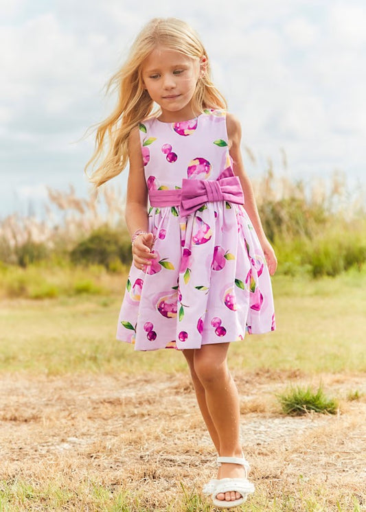 Vestido estampado lazo cintura niña Ref. 3917-030