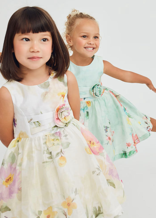 Abel&Lula  Vestido lino flores niña Ref. 5053-070 Color Lila