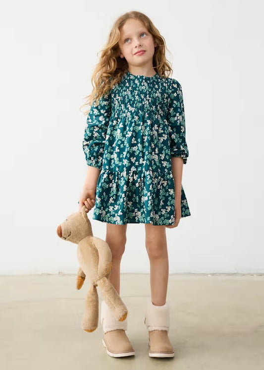 Vestido terciopelo estampado niña Ref. 4926-020