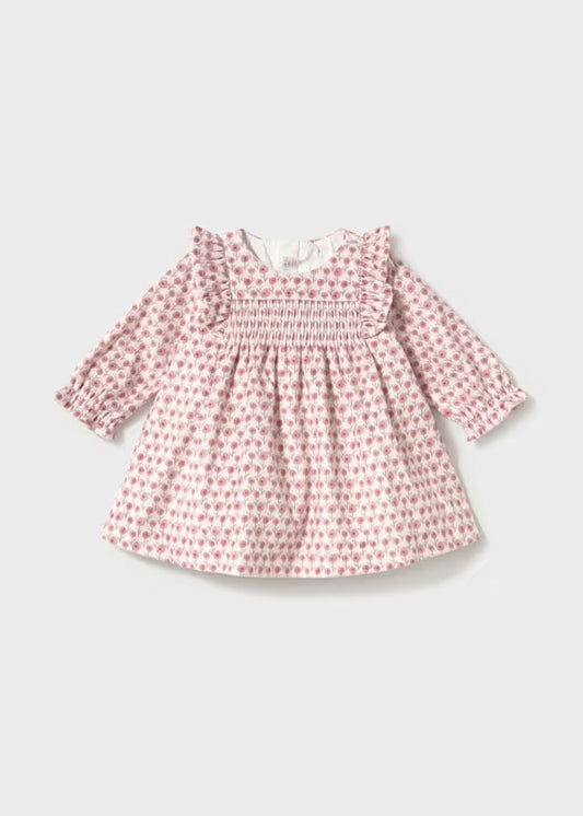 Vestido terciopelo estampado recién nacida Ref. 2816-024