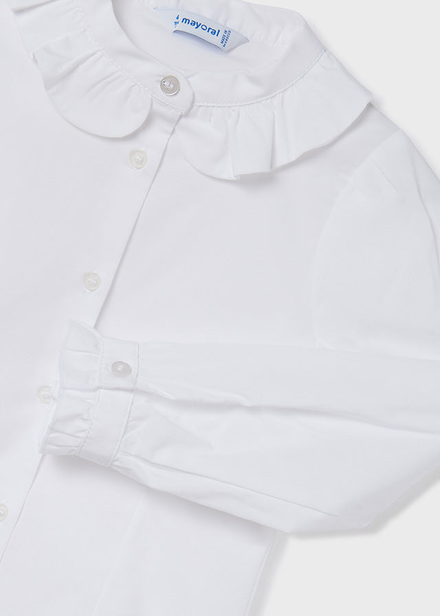 Blusa Escolar Camisa Manga Larga Para Niñas Blusa Branca Camisas