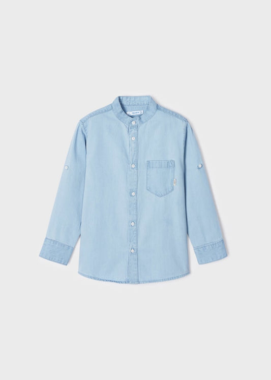 Camisa cuello mao de manga larga con algodón sostenible para niño Art 3166-22
