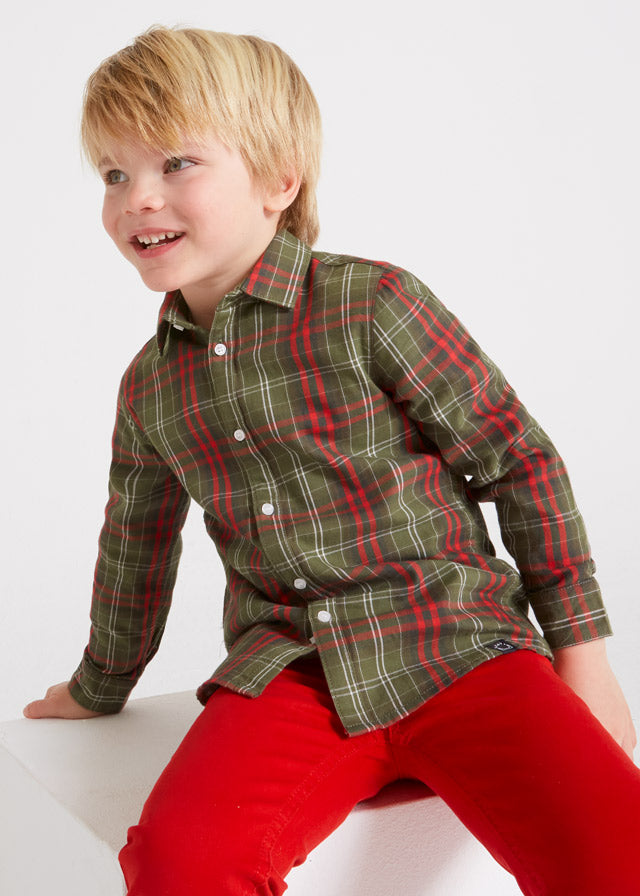 Camisa manga larga de cuadros para niño ECOFRIENDS