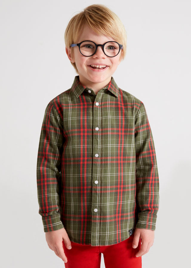 Camisa manga larga de cuadros para niño ECOFRIENDS