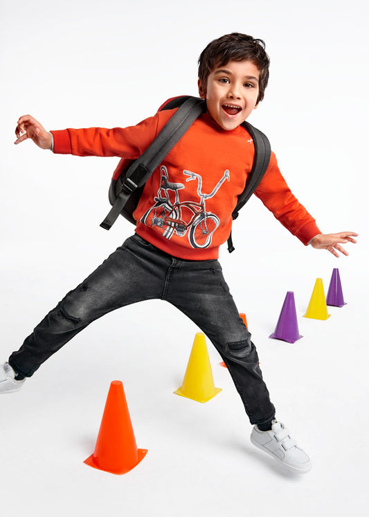 Pantalón de mezclilla straight fit con rotos para niño ECOFRIENDS 4597-9