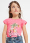 Playera manga corta con motivo estampado de algodón para niña Art. 23-03071-055