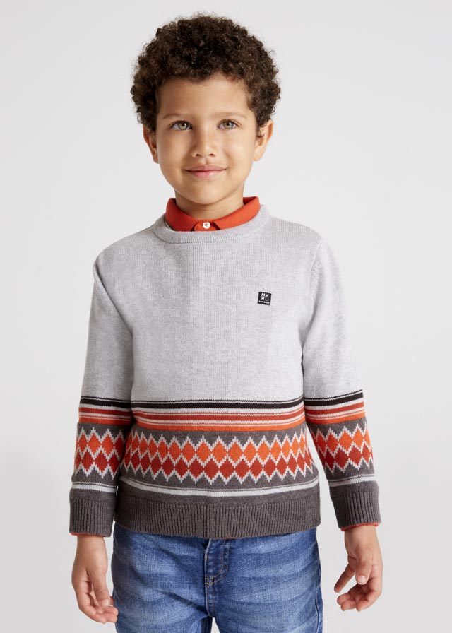 Suéter con jacquard posicionado para niño