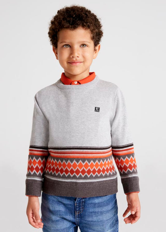 Suéter con jacquard posicionado para niño